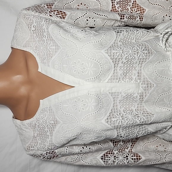 Etcetera Spring 2022 White Lace Dress 3/4 Sleeve‎ Pockets Size 2 - Picture 5 of 16